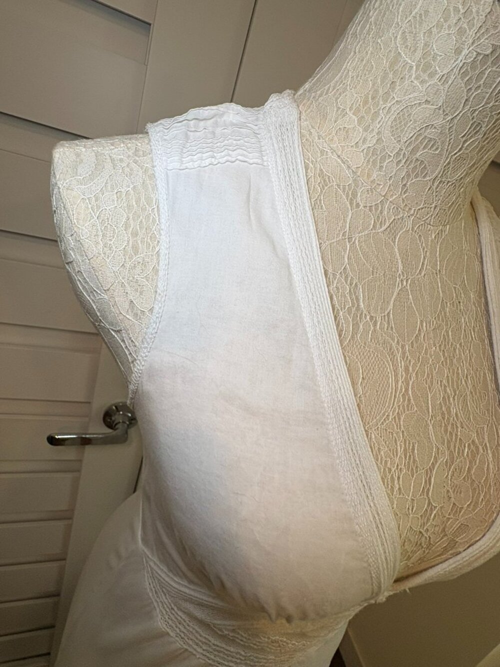 Catherine Malandrino Victorian Romantic White Fairycore Lace V Neck Maxi Dress - Picture 5 of 16